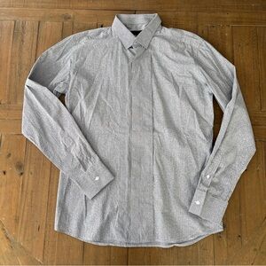 Karl lagerfeld gray striped classic long sleeve button down men’s 41 large